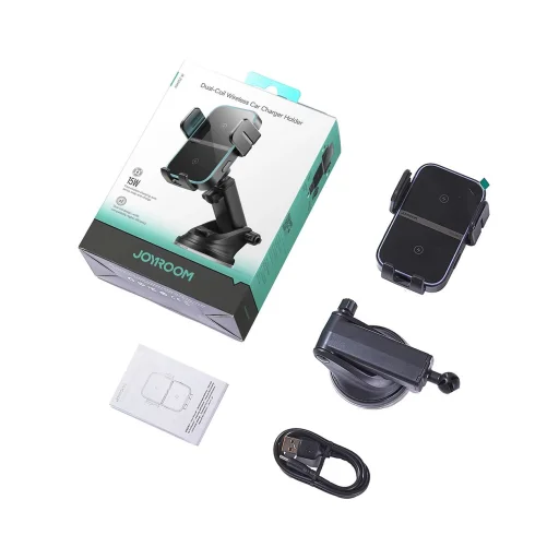 Joyroom JR-ZS246 S induktív töltős tartó műszerfalra - fekete tok - 3