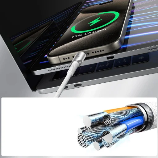 Joyroom S-A51 Cutting-Edge Series 60W USB-C - USB-C kábel 1.2m - szürke - 11