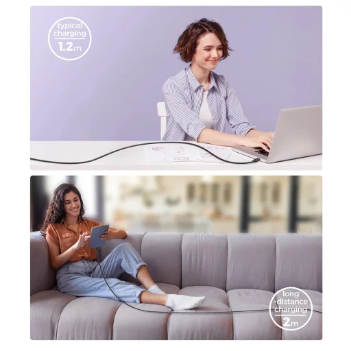 Joyroom Multi-Color Series A14 USB-C / Lightning kábel 20W 1.2 m - Fekete - 7