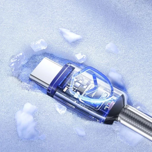 Joyroom S-A42 Crystal-Clear Series 60W USB-C - USB-C kábel 1.2m - fekete - 13