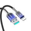 Joyroom S-A42 Crystal-Clear sorozat 3A USB-A - Lightning kábel 1,2 m - fekete thumbnail