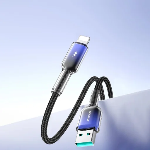 Joyroom S-A42 Crystal-Clear sorozat 3A USB-A - Lightning kábel 1,2 m - fekete - 10