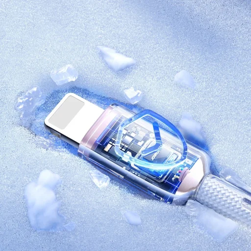 Joyroom S-A42 Crystal-Clear Series 3A USB-A - Lightning kábel 1.2m - fehér - 13