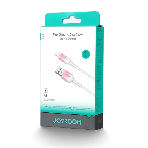Joyroom S-A42 Crystal-Clear Series 3A USB-A - Lightning kábel 1.2m - fehér - 8
