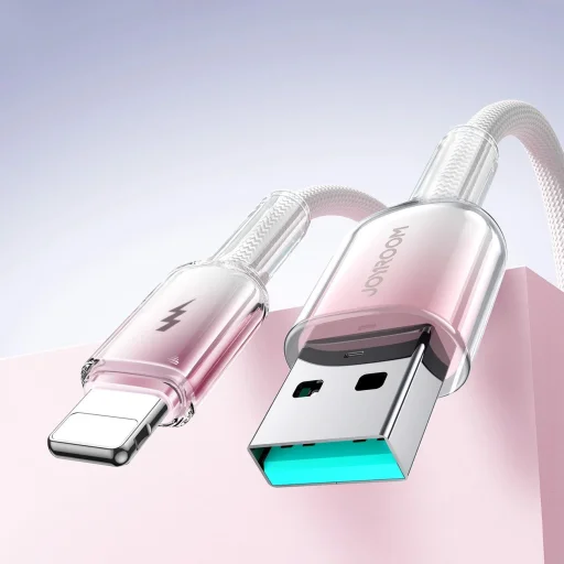 Joyroom S-A42 Crystal-Clear Series 3A USB-A - Lightning kábel 1.2m - fehér - 9