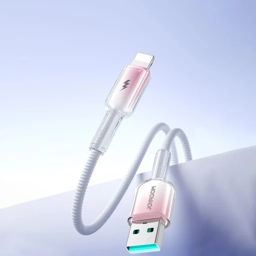 Joyroom S-A42 Crystal-Clear Series 3A USB-A - Lightning kábel 1.2m - fehér - 10