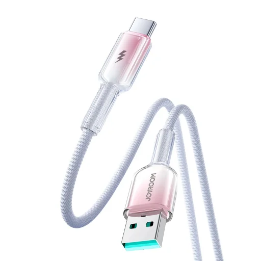 Joyroom S-A42 Crystal-Clear Series 3A USB-A - USB-C kábel 1.2m - fehér - 3