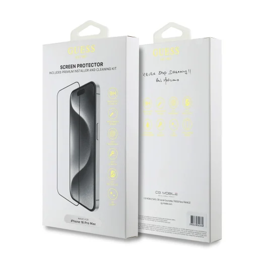  iPhone 16 Pro Max fekete Guess 2.5D üvegfólia - 2