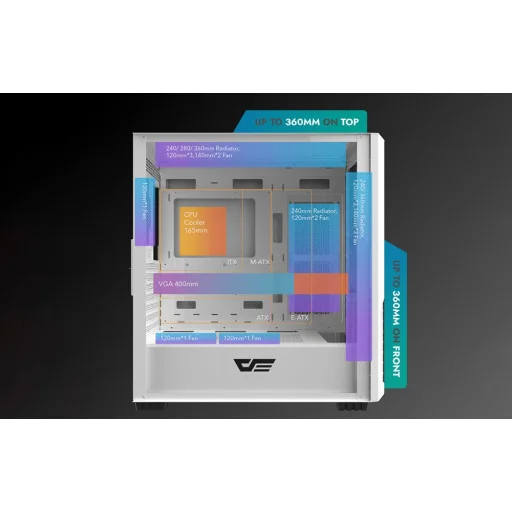 Darkflash DF2100 Számítógép ház (fehér) - 5