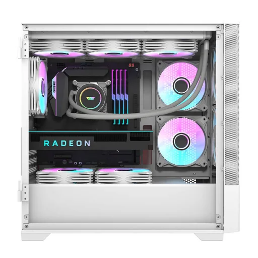 Számítógép ház Darkflash DK415 + 2 ventilátor (fehér) - 3