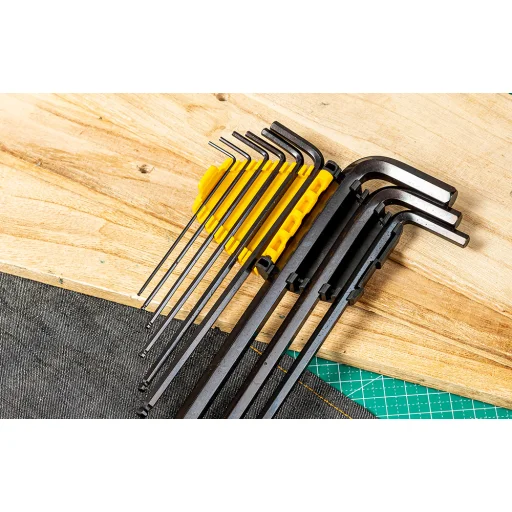 Extra hosszú gömbvégű hatlapfejű kulcskészlet Deli Tools EDL232309H, 1,5-10mm, 9db - 5