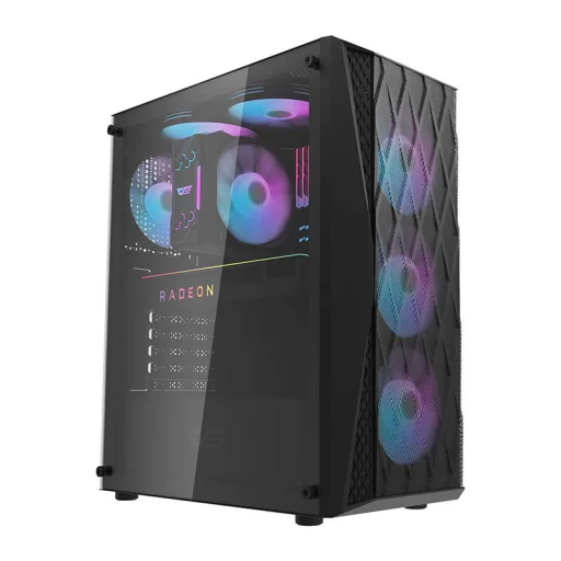 Darkflash DK352 MESH számítógépház + 4 aRGB ventilátor (fekete) - 1