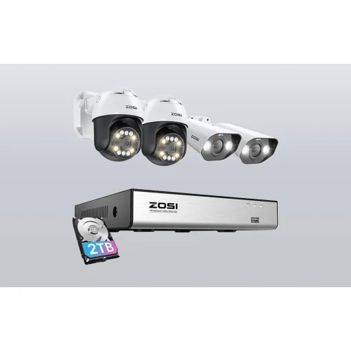 ZOSI IP Kamera készlet 2 db C296 WiFi 5MP & 2 db C182 WiFi 8MP + 8csatornás NVR + 2TB merevlemez - 2