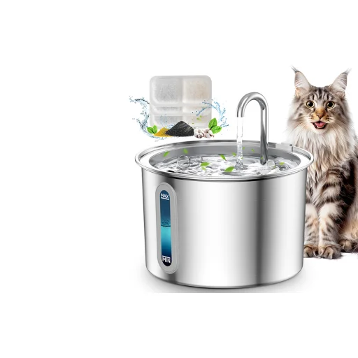 Oneisall rozsdamentes acél szökőkút / itató kutyáknak és macskáknak - 2
