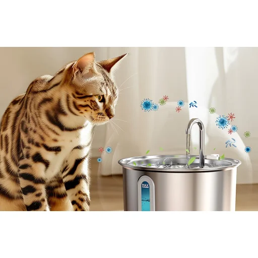 Oneisall rozsdamentes acél szökőkút / itató kutyáknak és macskáknak - 6