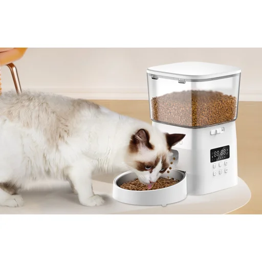 Rojeco 2L Automata Kisállat-eledel adagoló Gombos változat (Fehér) - 5