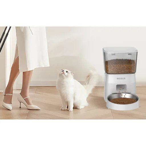 Rojeco 2L Automata Kisállat-eledel adagoló Gombos változat (Fehér) - 6