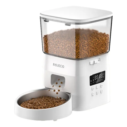 Rojeco 2L Automata Kisállat-eledel adagoló Gombos változat (Fehér) - 1