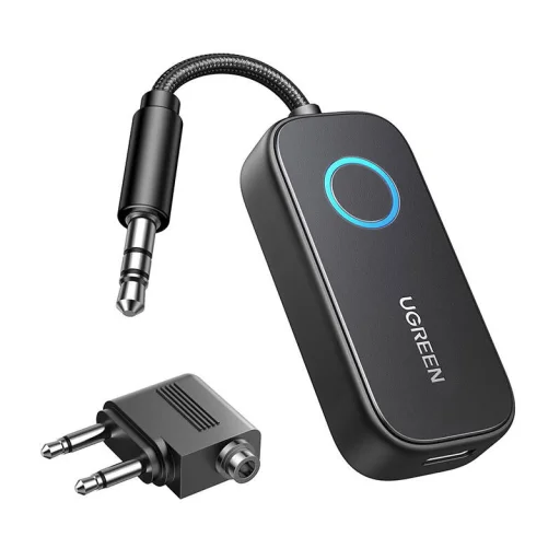 Bluetooth 5.3 receiver / transmitter Ugreen CM671, mini jack 3.5mm, 300mAh + airplane adapter - 2