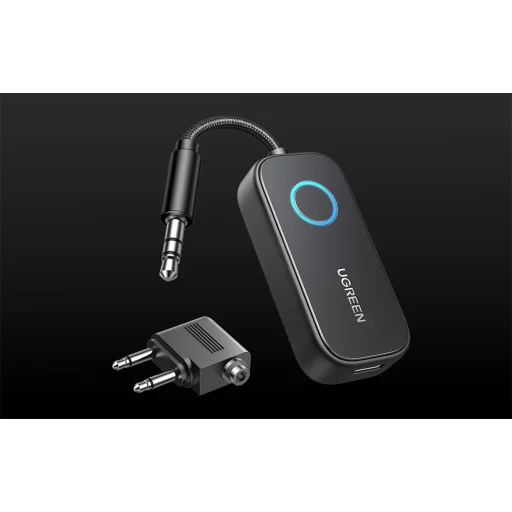 Bluetooth 5.3 receiver / transmitter Ugreen CM671, mini jack 3.5mm, 300mAh + airplane adapter - 3