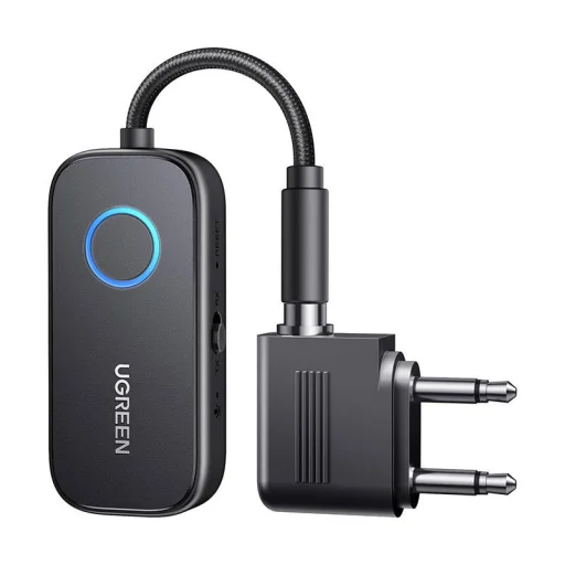 Bluetooth 5.3 receiver / transmitter Ugreen CM671, mini jack 3.5mm, 300mAh + airplane adapter - 1