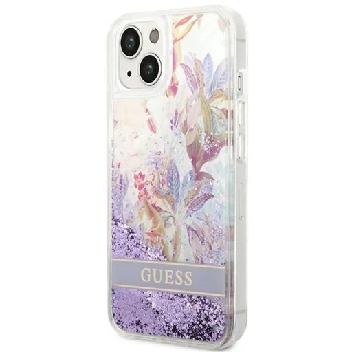 Guess GUHCP14MLFLSU iPhone 14 Plus 6.7 "lila keménytok Flower Liquid Glitter - 2
