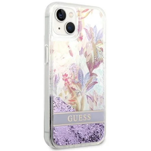 Guess GUHCP14MLFLSU iPhone 14 Plus 6.7 "lila keménytok Flower Liquid Glitter - 4