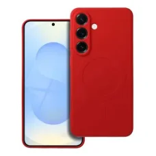 Piros MagSafe kompatibilis szilikon tok Samsung Galaxy S25