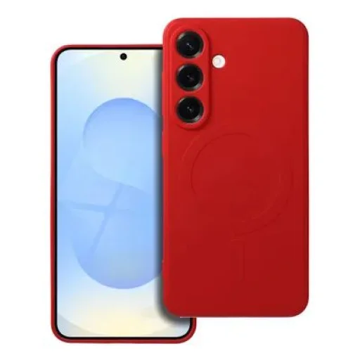 Piros MagSafe kompatibilis szilikon tok Samsung Galaxy S25 - 1