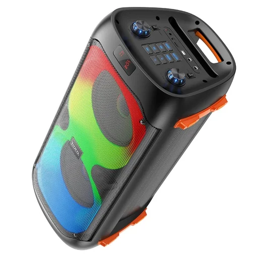 HOCO Bluetooth / vezeték nélküli hangszóró LED Outdoor Manhattan + dupla vezeték nélküli mikrofon BS53 - 3