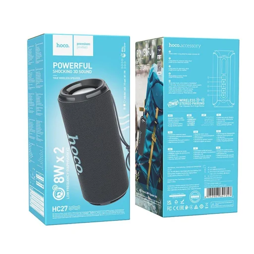 HOCO vezeték nélküli hangszóró bluetooth 2 x 8W HC27 szürke - 2