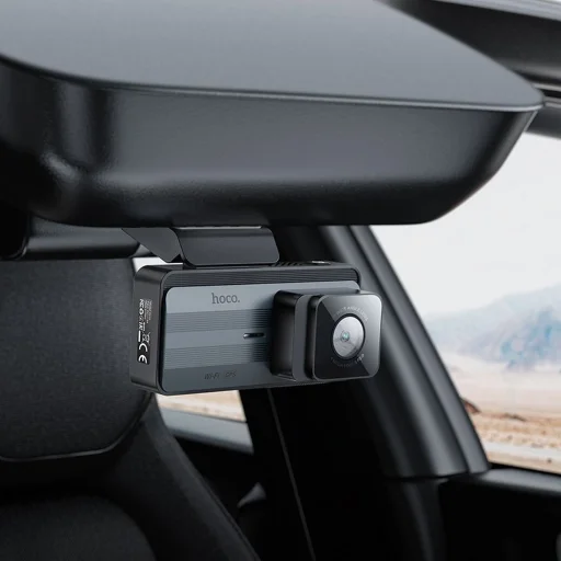 HOCO autós kamera 3,69" kijelzővel + hátsó kamera 2K GPS DV12 ezüstszürke - 5