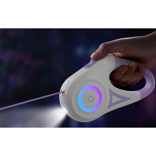 Rojeco kutya automata póráz LED 5 m (lila) - 4