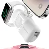 Wozinsky WF16-YLS 5000mAh 15W Lightning Mini Power Bank beépített USB-C kábellel és Apple Watch töltővel - Fehér thumbnail