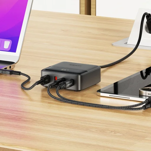 Acefast Z6 hálózati töltő GaN asztali 2x USB-A / 2x USB-C PD 65W - Fekete - 6