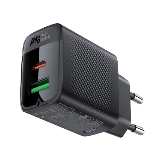 Acefast A78 hálózati GaN USB-A / USB-C PD 20W - Fekete Töltő - 2