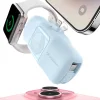 Wozinsky WF16-YLS 5000mAh 15W Lightning Mini Hordozható Töltő Beépített USB-C Kábellel és Apple Watch Töltővel - Kék thumbnail