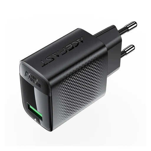 Acefast A90 GaN USB-A QC 18W Hálózati Töltő Adapter - Fekete - 6