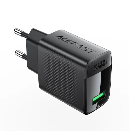 Acefast A90 GaN USB-A QC 18W Hálózati Töltő Adapter - Fekete - 2