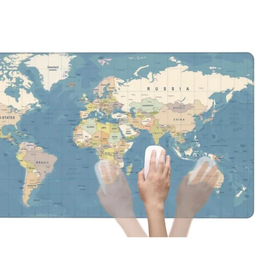Egér / billentyűzet pad "Világtérkép" 40 x 90 x 2 mm RC-K-1074 kék - 6