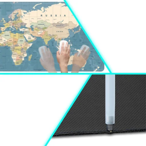 Egér / billentyűzet pad "Világtérkép" 40 x 90 x 2 mm RC-K-1074 kék - 7