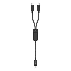 Acefast C5 USB-C - USB-C / USB-C 2az1-ben 100W 480Mb/s kábel - fekete