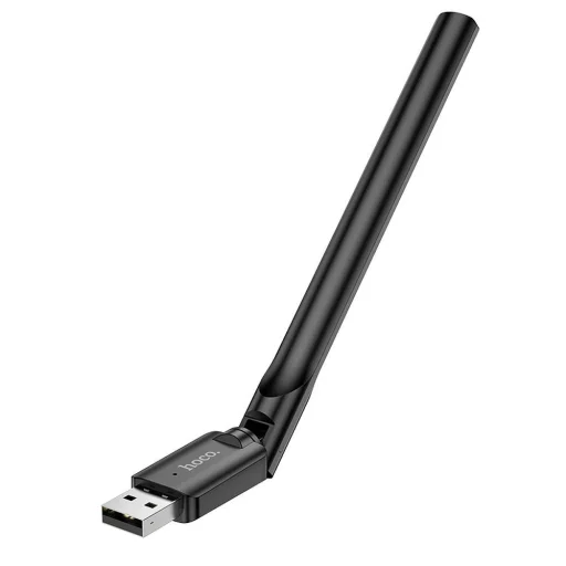 HOCO vezeték nélküli hálózati kártya külső antennával USB Wifi4 HI32 fekete - 1