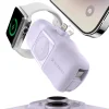 Wozinsky WF16-YLS 5000mAh 15W Lightning Mini Power Bank beépített USB-C kábellel és Apple Watch töltővel - Lila thumbnail