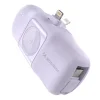 Wozinsky WF16-YLS 5000mAh 15W Lightning Mini Power Bank beépített USB-C kábellel és Apple Watch töltővel - Lila thumbnail