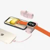 Wozinsky WF16-YLS 5000mAh 15W Lightning Mini Power Bank beépített USB-C kábellel és Apple Watch töltővel - Rózsaszín thumbnail