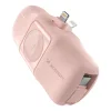 Wozinsky WF16-YLS 5000mAh 15W Lightning Mini Power Bank beépített USB-C kábellel és Apple Watch töltővel - Rózsaszín thumbnail