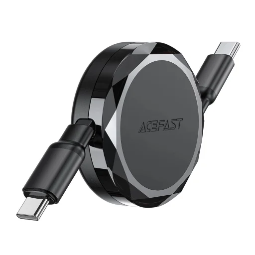 Acefast C13-03 USB-C - USB-C 60W Kábel Visszahúzható - Fekete - 2