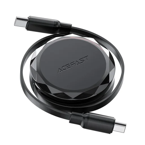 Acefast C13-03 USB-C - USB-C 60W Kábel Visszahúzható - Fekete - 1
