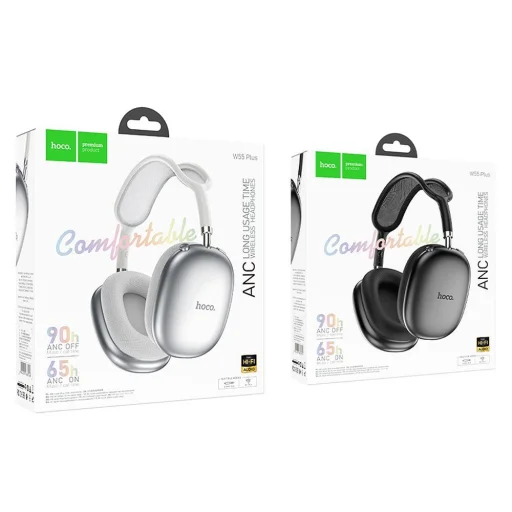 HOCO vezeték nélküli fejhallgató bluetooth ANC W55 Plus ezüst - 2